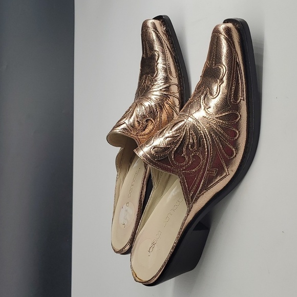 Jessica Bennett Mules JBoheme Western Glam Cowgirl Metallic 7.5 - Picture 1 of 12